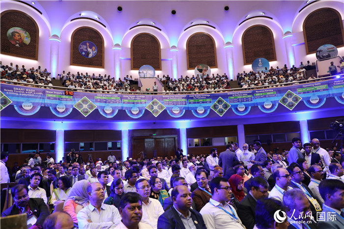 7月13日，達(dá)舍爾甘地污水處理廠項(xiàng)目竣工典禮舉行。人民網(wǎng)記者 孫廣勇攝