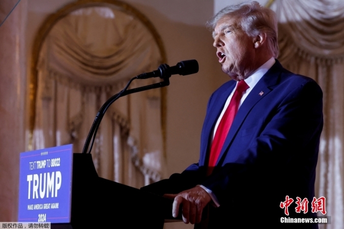 當(dāng)?shù)貢r(shí)間2022年11月15日，美國(guó)前總統(tǒng)特朗普在佛羅里達(dá)州海湖莊園發(fā)表演講，正式宣布將參加2024年美國(guó)總統(tǒng)大選。據(jù)美媒報(bào)道，特朗普已正式提交文件加入2024年總統(tǒng)競(jìng)選。這是特朗普第三次發(fā)起美國(guó)總統(tǒng)競(jìng)選活動(dòng)。