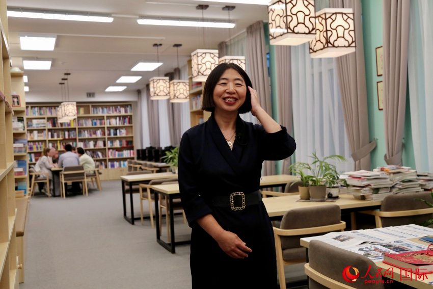 白俄羅斯國立大學(xué)共和國漢學(xué)孔子學(xué)院中方院長劉素玲。人民網(wǎng)記者 朱虹攝