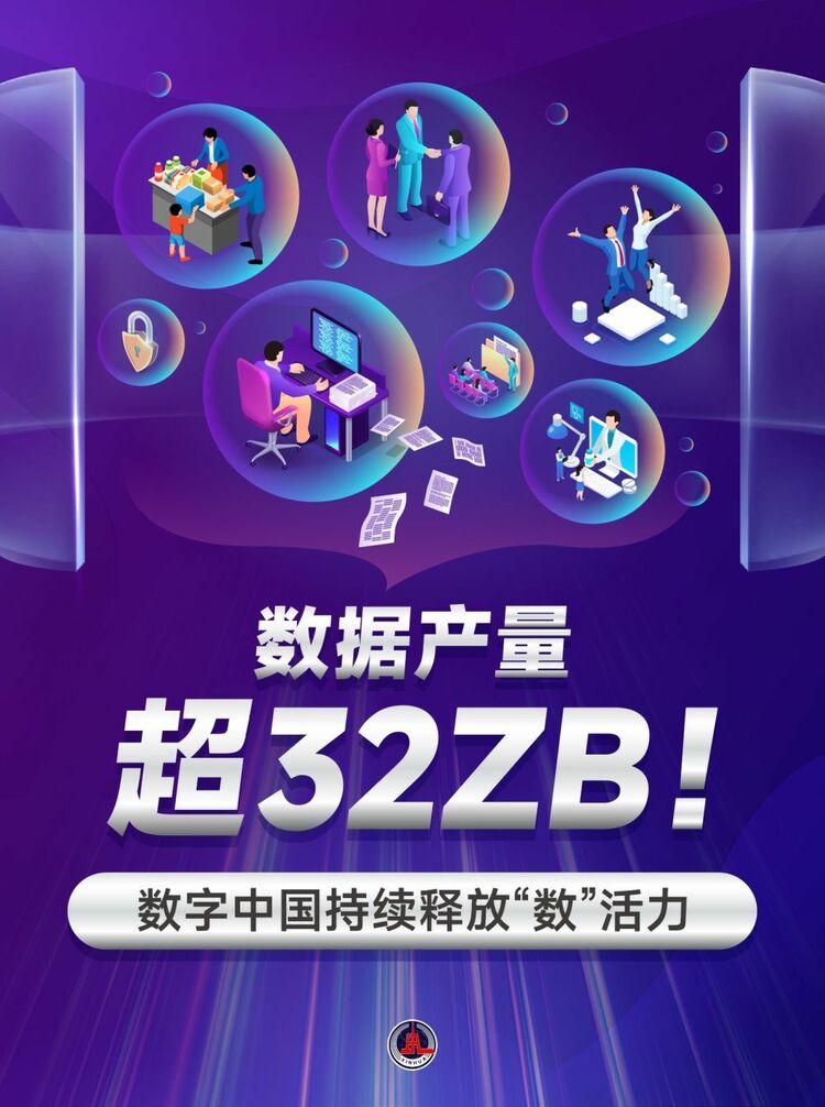 新華鮮報｜數(shù)據(jù)產(chǎn)量超32ZB！數(shù)字中國持續(xù)釋放“數(shù)”活力
