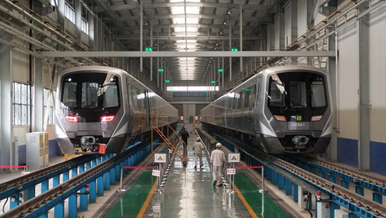 石家莊地鐵二號線列車。 中車齊車集團(tuán)石家莊公司供圖