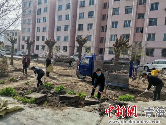 圖為尖扎干部職工生態(tài)建設(shè)和環(huán)境保護(hù)現(xiàn)場。尖宣 供圖