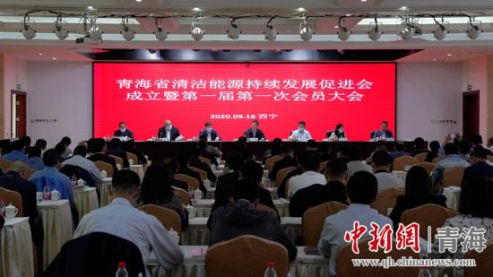 圖為青海省清潔能源持續(xù)發(fā)展促進(jìn)會成立大會現(xiàn)場。王國棟攝