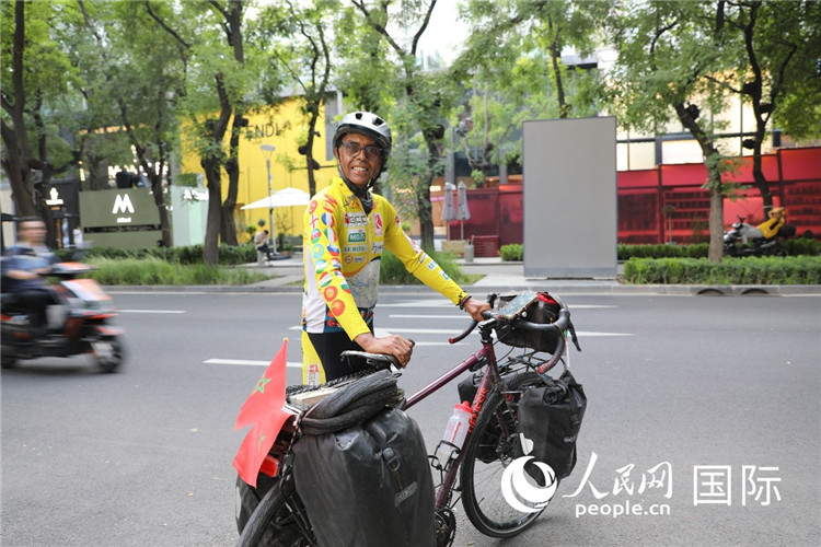 摩洛哥自行車運動員卡里姆·穆斯塔。人民網(wǎng)記者 翟轉(zhuǎn)麗攝