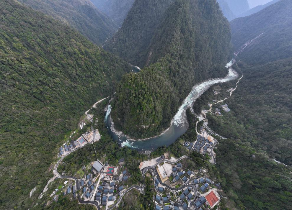 2023年3月10日，獨龍江航拍。