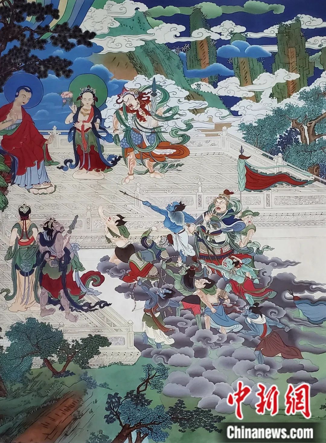 臨摹、補(bǔ)繪的青海瞿曇寺壁畫(huà)。受訪(fǎng)者 供圖