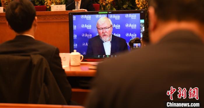 圖為外國專家通過線上進(jìn)行分享交流?！≮w朗 攝