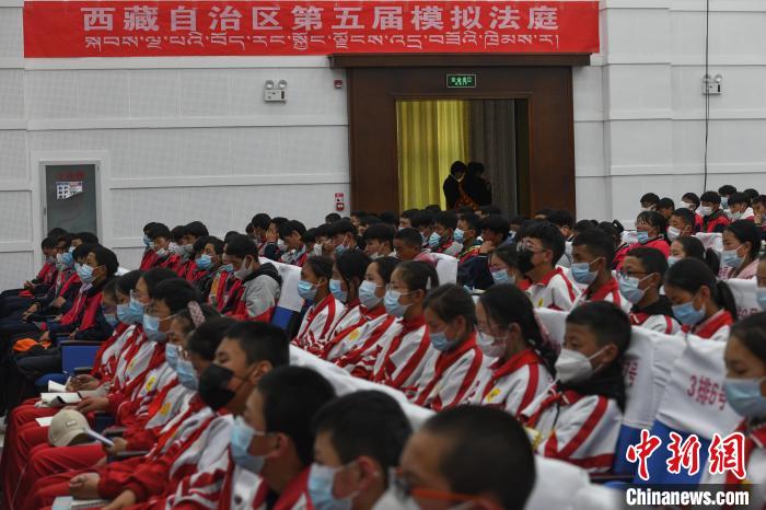 圖為西藏自治區(qū)第五屆模擬法庭現(xiàn)場?！∝暩聛硭?攝