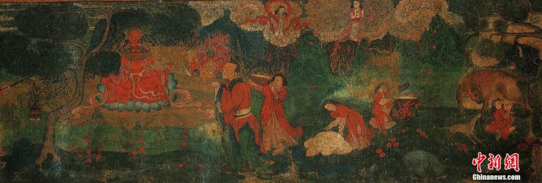 14世紀唐卡卷軸畫《女神》局部。<a target='_blank' href='/'><p  align=