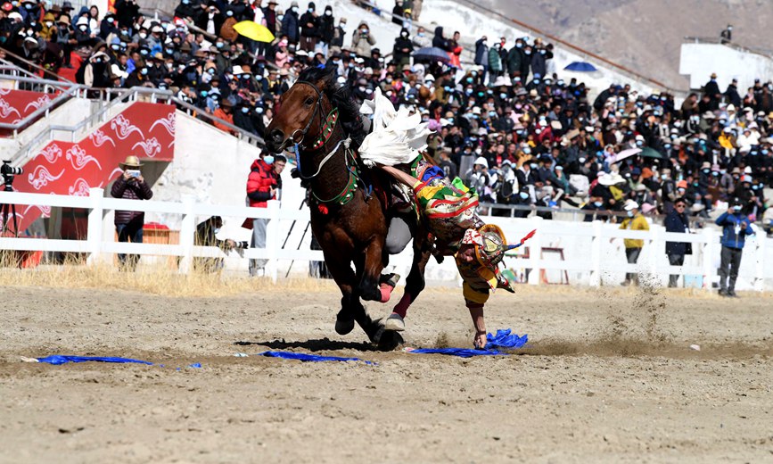 藏歷新年，精彩的馬術(shù)表演。潘多攝