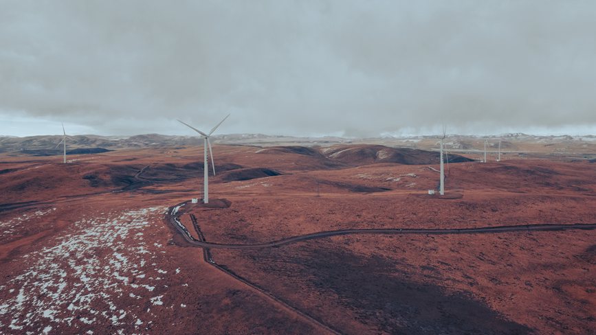 西藏自治區(qū)那曲市色尼區(qū)100兆瓦風(fēng)電。趙清鵬攝