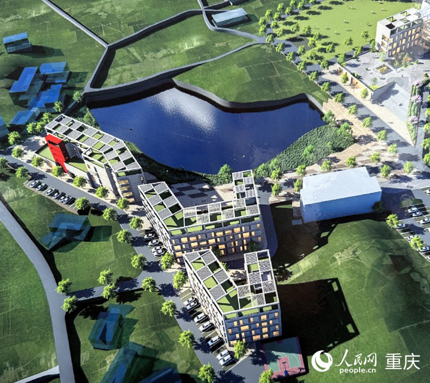 中國農(nóng)業(yè)科學院蔬菜花卉研究所西南研發(fā)中心效果圖。人民網(wǎng)記者 劉政寧攝