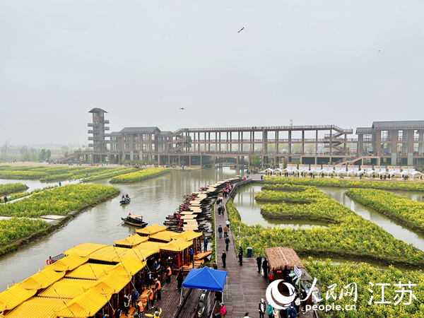 興化千垛菜花旅游節(jié)期間，游客前來打卡。人民網(wǎng) 王丹丹攝